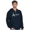 thumbnail image 1 of Space Force Logo US Military USSF Zip Up Hoodie Men's Women's Brisco Brands S, 1 of 6