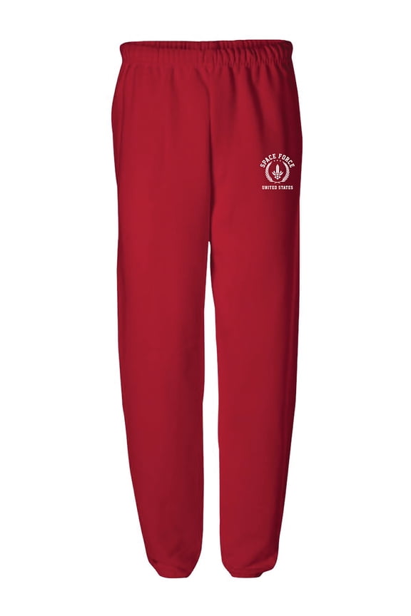 Space Force White Crest Elastic Bottom Sweatpants with white print