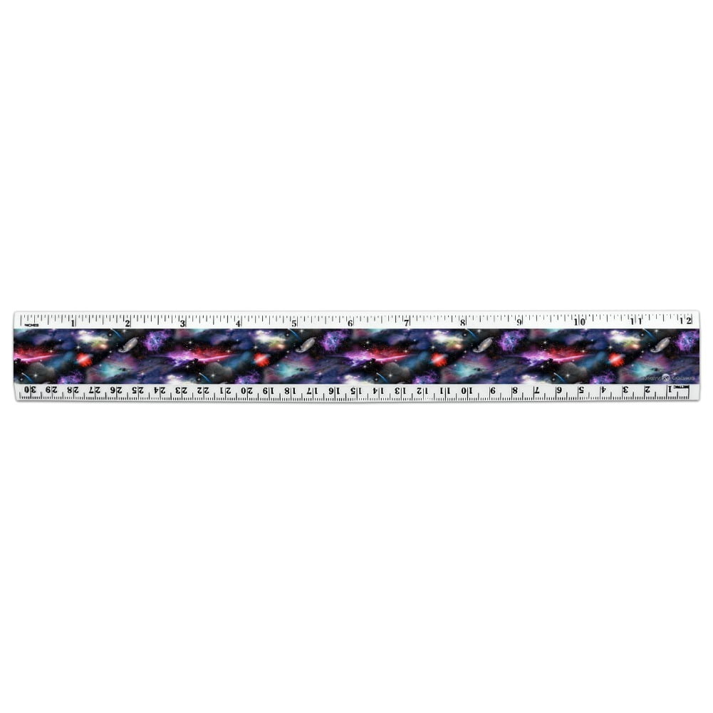 Astronomical Ruler Space Galaxies Nebula Shooting Stars Pattern 12 Inch Standard and ...