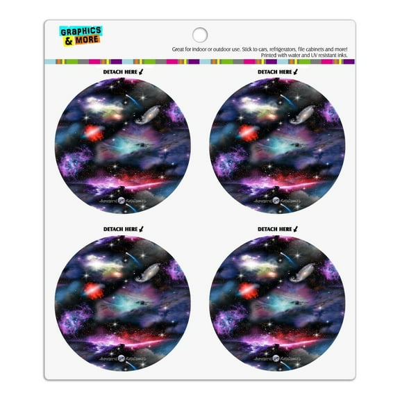 Space Galaxies Nebula Shooting Stars Pattern Refrigerator Fridge Locker Vinyl Circle Magnet Set