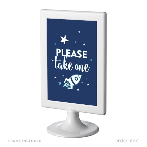 Koyal Wholesale Space Galaxy Birthday Please Take One Framed Sign, 4x6