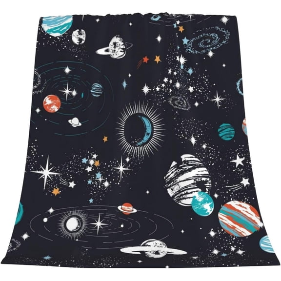Space Galaxy Constellation Fleece Throw Blanket for Couch Chair Bed Women Men - Lightweight Plush Fuzzy Cozy Soft Blankets and Throws for Sofa Travel Camping, 50x40 inches