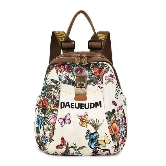 Butterfly Flower Fashion Tote Backpack for Boys Girls,Floral Travel Laptop Multiple Bag Hiking Camping Daypack For Women