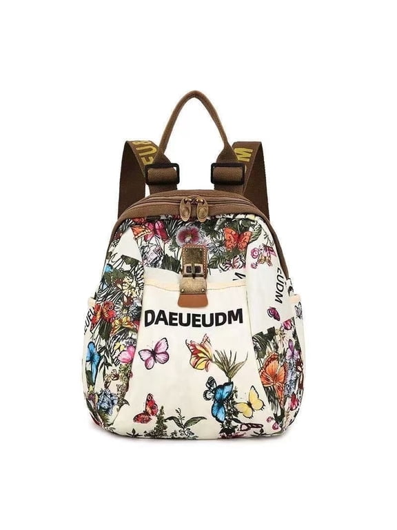 Butterfly Flower Fashion Tote Backpack Floral Travel Laptop Multiple Bag Hiking Camping Daypack For Women