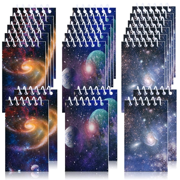 Space Galaxy Mini Notebooks 24 Pack Outer Space Party Favors 6x10cm