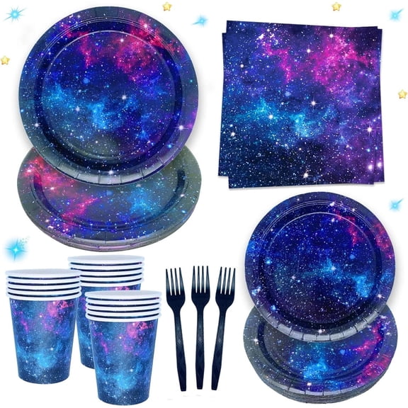 Space Galaxy Party Supplies Tableware Set Outer Space Theme Birthday Party Decor