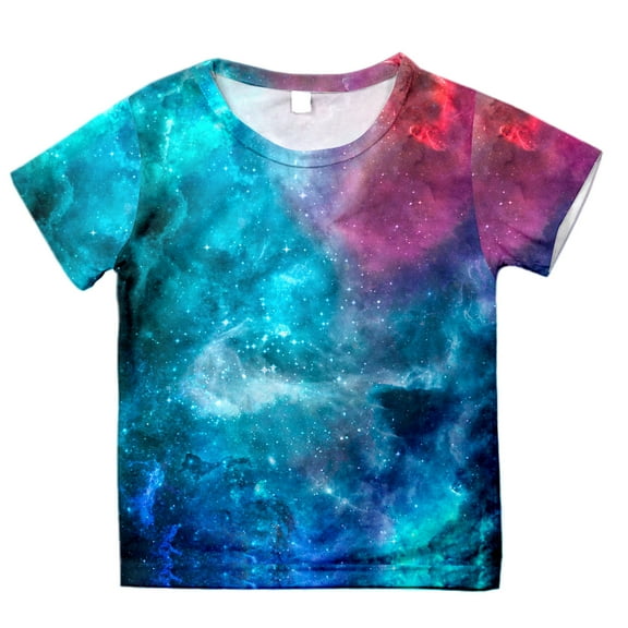 Space Galaxy Shirts Toddler Girls 3D Graphic Printed T-Shirts Short Sleeve Casual Crewneck T-Shirt Funny Colorful Shirt Oversized Kids Tops R05-Blue 12-13 Years