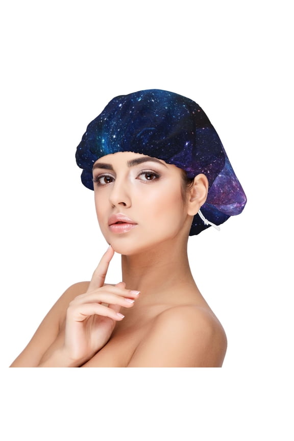 Space Galaxy Sleep Cap Satin Bonnet Sleeping Hat Soft Elastic Night Hair Cover For Women