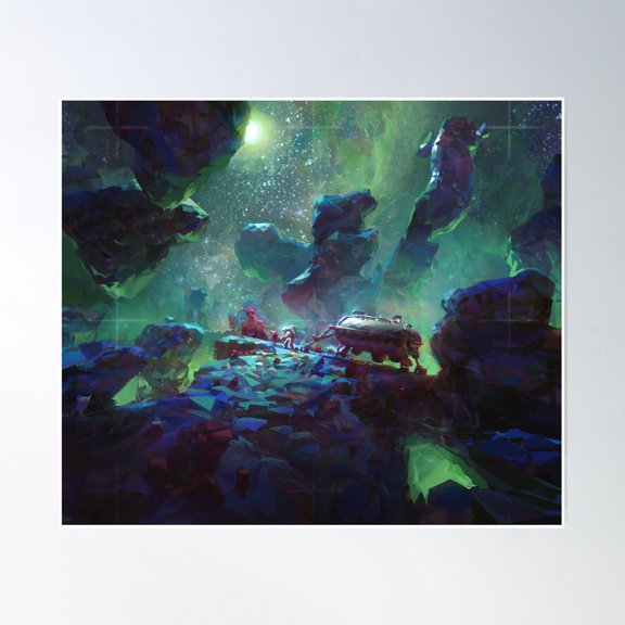 Space Garden Landscape Poster Wall Art, Modern Wall Decor, 8x12 UNFRAMED