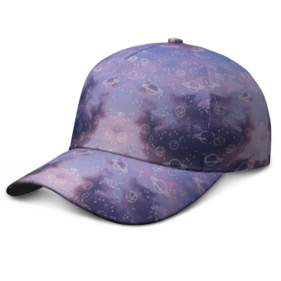 Space Geek Astronaut Rocket Baseball Cap – Adjustable Dad Hat with Outer Space and Starry Night Design, Ideal for Sports and Team Events