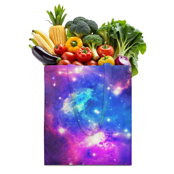 Space Geek Canvas Tote Bag – Galaxy Astronaut Planet Starry Night Cosmos Outer Space Cute Celestial Star Constellation Moon and Stars Nebula Sci-fi Lovers Reusable Tote Bag Eco-Friendly Foldable