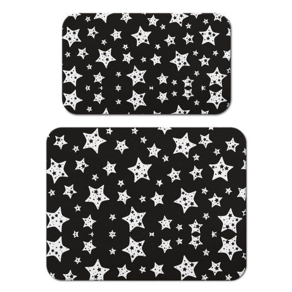 Space Geek Coffee Mat 2-Pack - Absorbent Kitchen Counter Mat for Coffee Maker, Sun and Rocket Design
