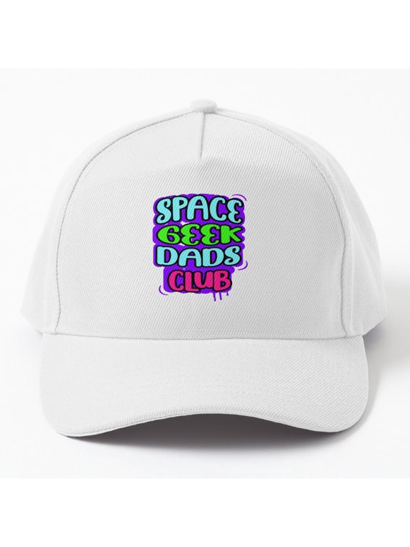 Space Geek Dads Club Baseball Hat, Futuristic Father Group Graphic Design, Classic Cap
