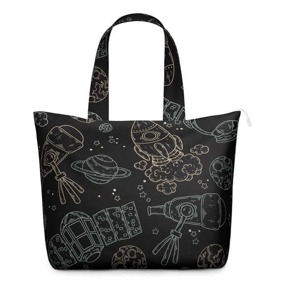 Space Geek Inspired Travel Tote Bag Featuring Nebula Star Constellation Lightweight Weekender Bag, Multipurpose for Yoga, Hiking, Business Travel