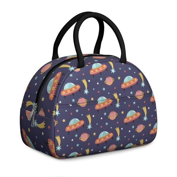 Space Geek Lunch Box - Celestial Star Constellation Pattern, Leakproof Insulated Cooler for Office/Commuting (Moon and Stars Theme)