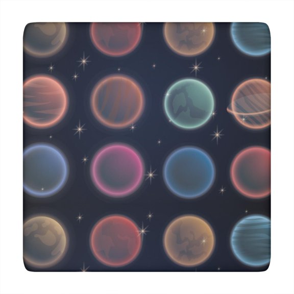 Space Geek Rocket Themed Elastic Table Cover Wrinkle-Free Square Tablecloth for Events