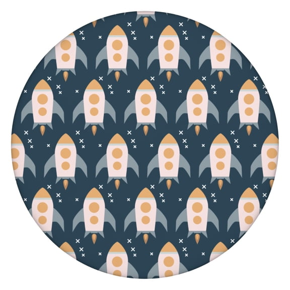 Space Geek Round Fitted Table Cover Elastic Edge Design for Snug Fit on Round Tables