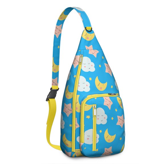 Space Geek Sling Backpack&nbsp;- Galactic Nebula Print Crossbody Bag, RFID Blocking Secure Pockets for Travel