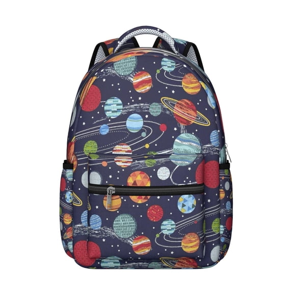 Space Geek Star Moon Sun Backpack - Waterproof & Spacious for College Students