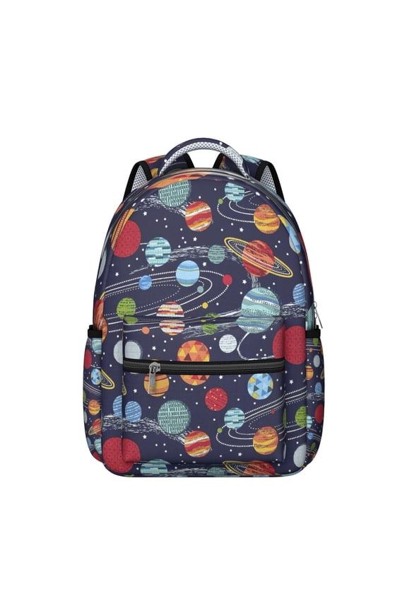 Space Geek Star Moon Sun Backpack - Waterproof & Spacious for College Students