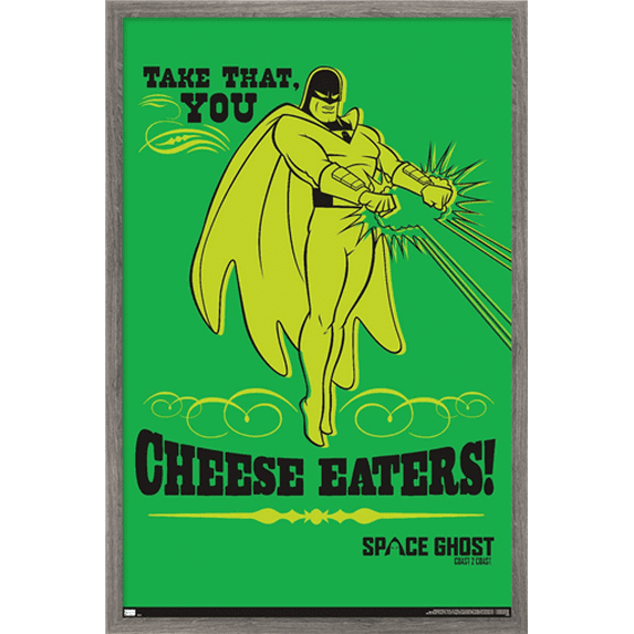 Space Ghost Coast to Coast - Cheese Eaters Wall Poster, 14.725" x 22.375", Framed