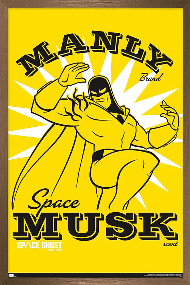 Space Ghost Coast to Coast - Manly Space Musk Wall Poster, 14.725" x 22.375", Framed