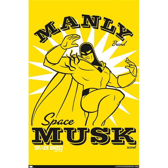 Space Ghost Coast to Coast - Manly Space Musk Wall Poster, 14.725" x 22.375"