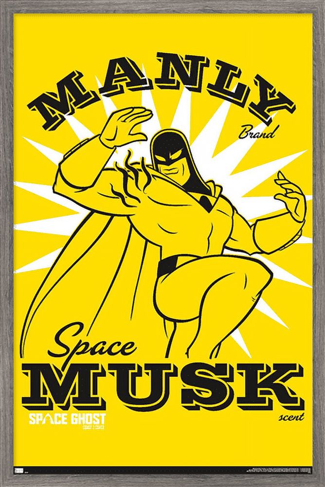 Space Ghost Coast to Coast - Manly Space Musk Wall Poster, 22.375" x 34", Framed