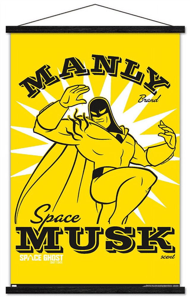 Space Ghost Coast to Coast - Manly Space Musk Wall Poster with Wooden Magnetic Frame, 22.375" x 34"