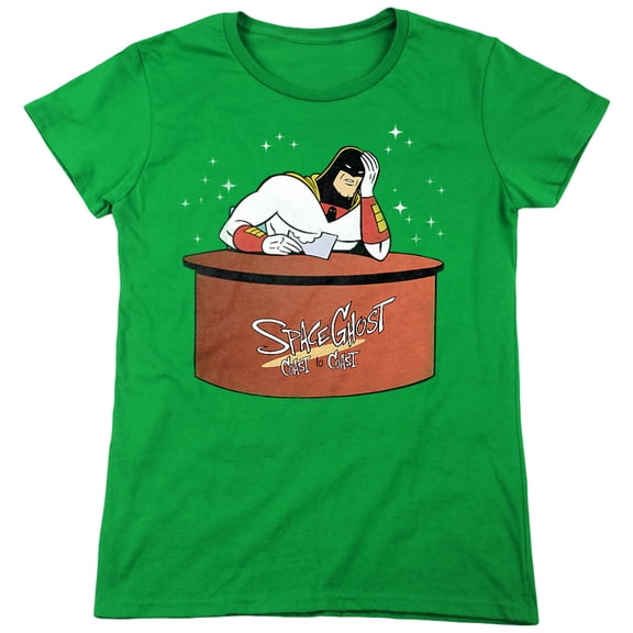 Space Ghost Great Galaxies Women's T Shirt, Kelly Green, Medium