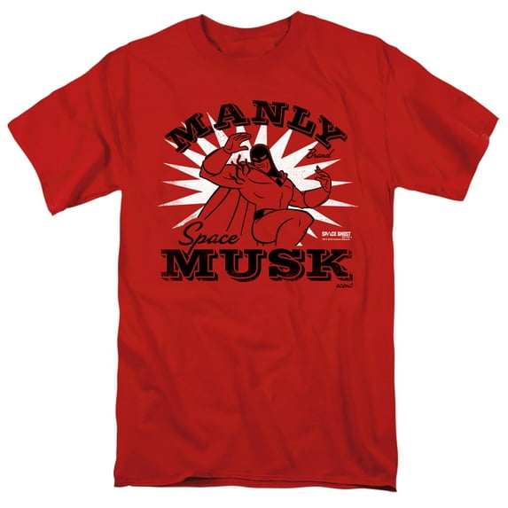 Space Ghost Manly Musk S/S Adult 18/1 T-Shirt Cardinal 4X