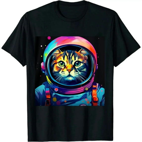 Space Gifts Cat Mom Cat Dad Men Women Kids Astronaut Space T-Shirt