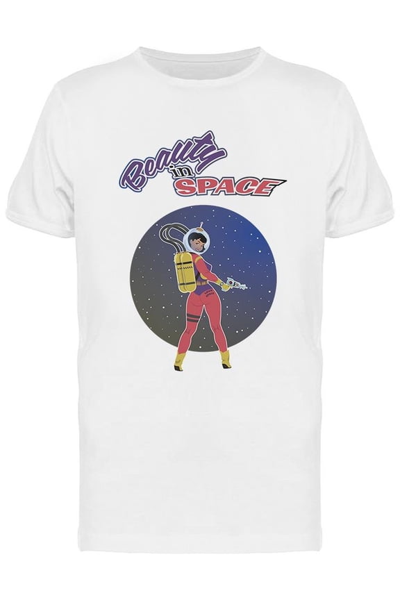 Space Girl 1940'S Style T-Shirt Men -Image by Shutterstock, Male Small