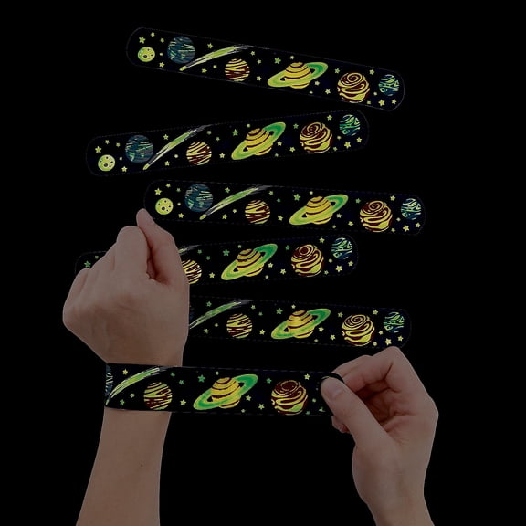 Space Glow Slap Bracelets - Party Favors - 12 Pieces