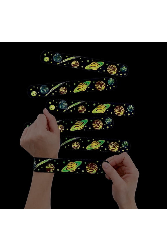 Space Glow Slap Bracelets - Party Favors - 12 Pieces