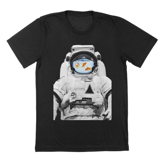Space Gold Humor Graphic Black Mens T-Shirt