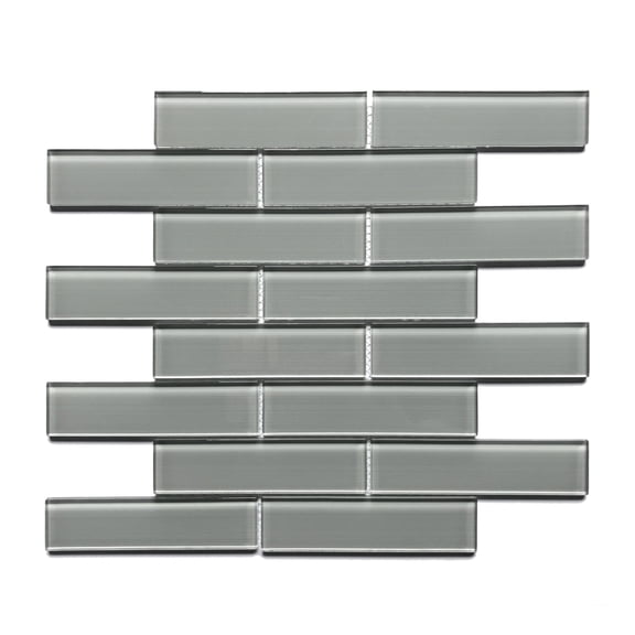 Space Gray 12-in x 12-in Linen Glass Wall Tile(1-sq. ft/ Piece)