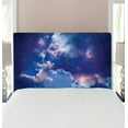 thumbnail image 1 of Space Headboard, Magic Sky View with Star and Clouds Celestial Miraculous World Cosmic Expanse Theme, Upholstered Decorative Metal Bed Headboard with Memory Foam, Twin Size, Blue White, by Ambesonne, 1 of 4
