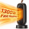 thumbnail image 1 of Space Heater 1300W Portable PTC Ceramic Electric Heater, Quiet Tower Heater with 240 Min Timer, Tip-Over & Overheat Protection, Office Bedroom, Black, 1 of 8