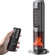 Space Heater - 1500W PTC Heaters for Indoor Use - Portable Heater with Thermostat and Remote - Room Heaters with 70  Oscillation - Quiet for Office, Bedroom, Room 8 Safety Protections