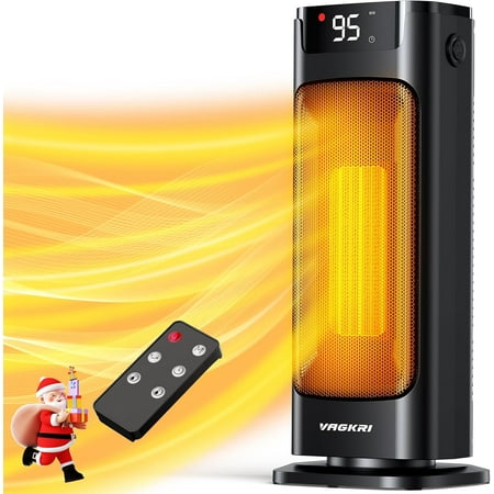 Space Heater, 1500W Portable Electric Heater with Thermostat, Remote, 3 Modes, Timer, Oscillating, Overheating & Tip-Over Protection, Fast Ceramic Heater for Bedroom Office Garage Indoor Use