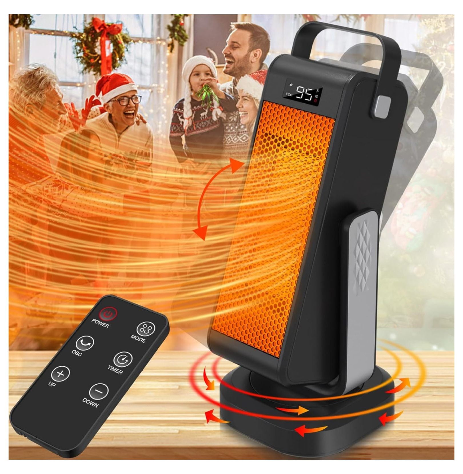 Space Heater,2023 Upgraded Portable Heaters with 3D Oscillating Large