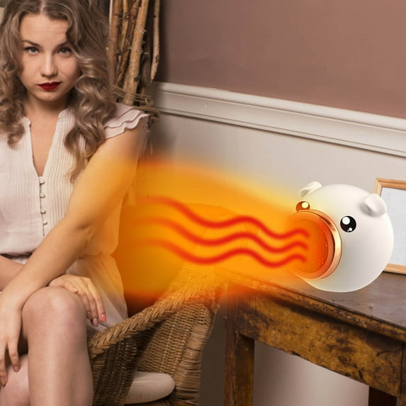 Space Heater, 500W Portable Electric Heaters for Indoor Use with Thermostat and Overheat Protection PTC Fast Heating for Office Bedroom Home