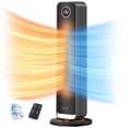 thumbnail image 1 of Space Heater Indoor, 25" Electric Heaters with Remote, 75° Oscillation, ECO Mode, 12H Timer, 30dB Quiet Heating, Safe Energy Efficient Heaters for Large Room, Bedroom, 1 of 9