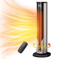 ATUPEN Space Heater, 1500W PTC Electric Heater with Thermostat, 70° Oscillation Timer for Indoor Bedroom