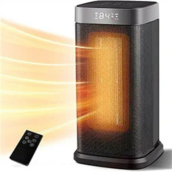 Space Heater for Indoor Use, 1500W Electric & Portable Ceramic Heaters with 80°Oscillating, tat, 5 Modes, 24Hrs Timer, Room Heater with Remote, Fast Heating for Office Bedroom Use