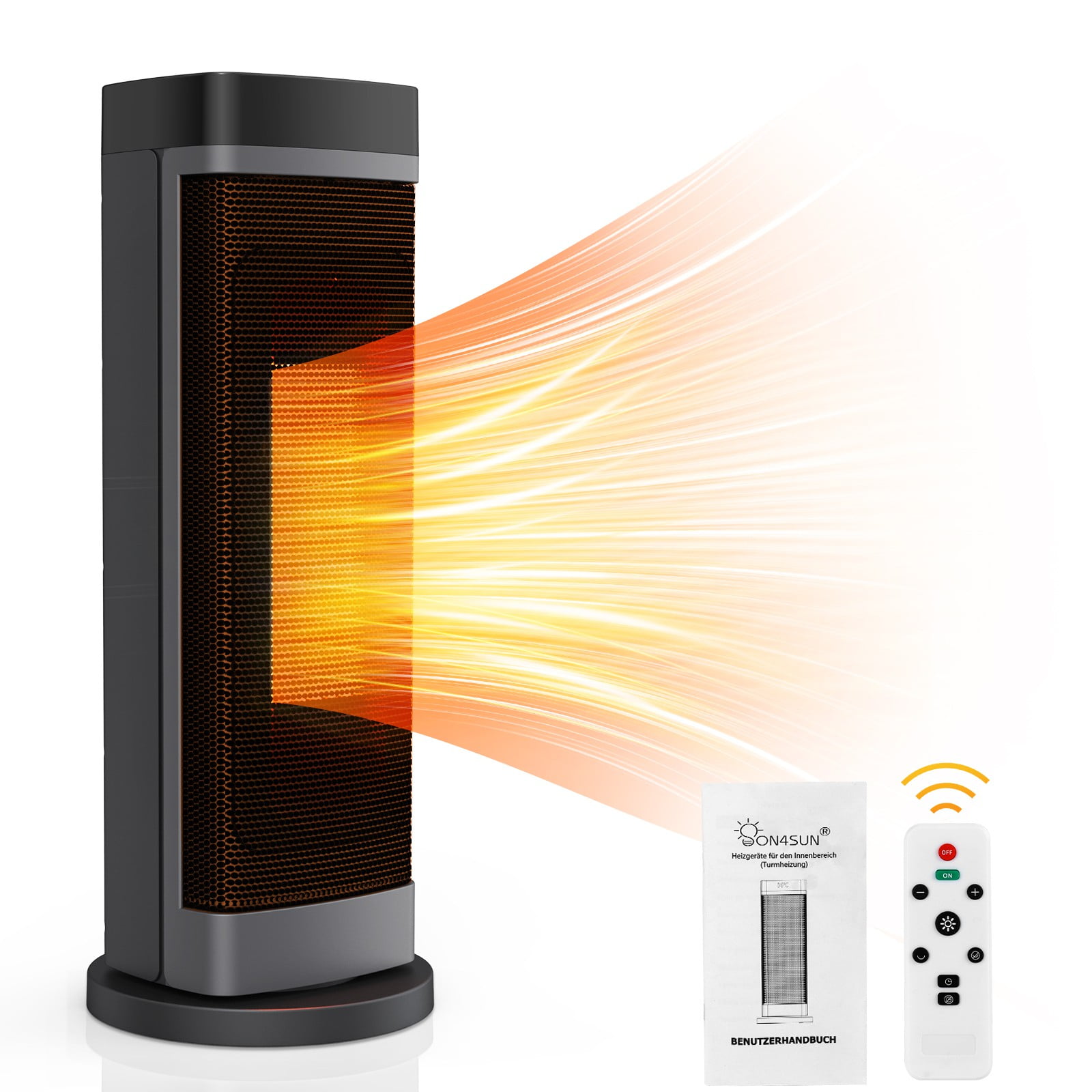 Comfort Zone 18" Tower Space Heater With PTC Heating