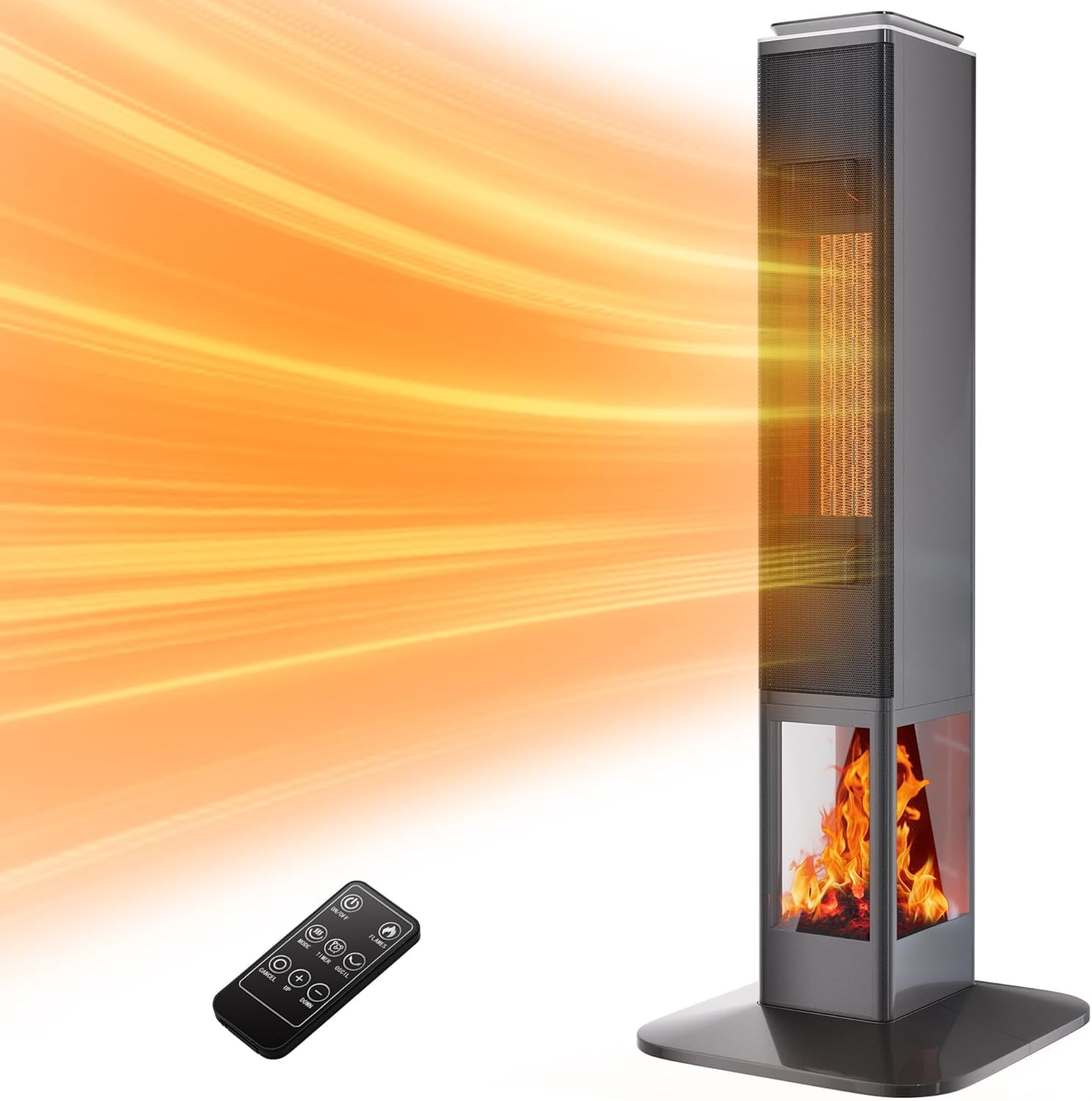 Space Heater Indoor Use for Large Room,1500W Tower Heater W/Thermostat,31" Heater Bedroom,Room Heaters for Indoor Use W/Remote,Ceramic Heaters for Indoor Use W/ 90 Oscillating 24H Timer