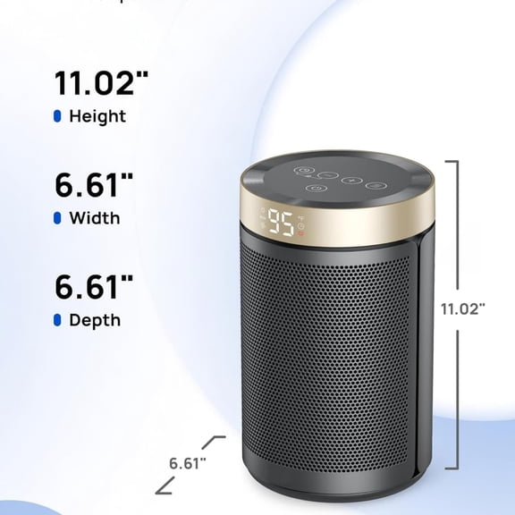 Space Heater, Portable Electric Heaters for Indoor Use with Thermostat and Remote, 2024 Upgraded, Digital Display, 12H Timer, 5 Mode, 1500W PTC Ceramic Fast Safety Heat for Office Bedroom Home