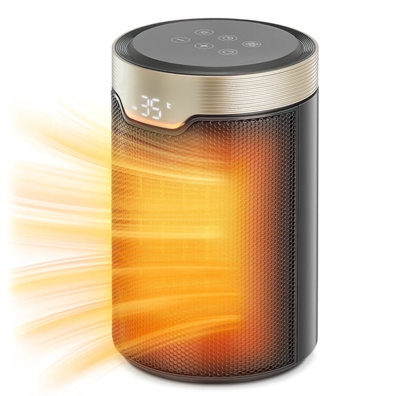 FOHERE Space Heater, 1500W Eco Portable Heaters for Indoor Use with Thermal Sensor, Digital Display, 12H Timer, 3 Mode, Quiet for Office, Bedroom, Room